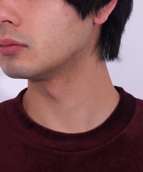 ８(eight)（エイト）の「ベロア 切替 長袖Tシャツ カットソー（Tシャツ/カットソー・メンズ・ブラック/ベージュ/ネイビー/グリーン/ワイン・MEDIUM/LARGE/X-LARGE）」の6枚目の写真