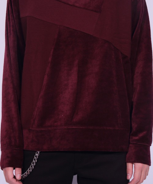 ８(eight)（エイト）の「ベロア 切替 長袖Tシャツ カットソー（Tシャツ/カットソー・メンズ・ブラック/ベージュ/ネイビー/グリーン/ワイン・MEDIUM/LARGE/X-LARGE）」の11枚目の写真