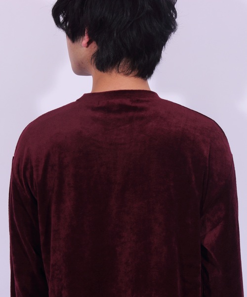 ８(eight)（エイト）の「ベロア 切替 長袖Tシャツ カットソー（Tシャツ/カットソー・メンズ・ブラック/ベージュ/ネイビー/グリーン/ワイン・MEDIUM/LARGE/X-LARGE）」の14枚目の写真