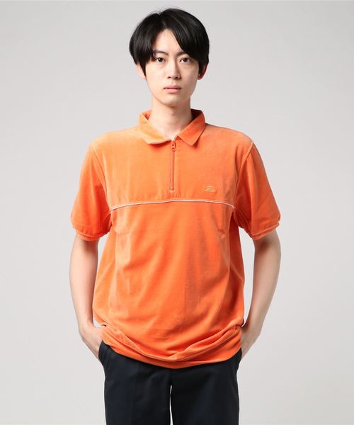FTC（エフティーシー）の「PIPING VELOUR POLO（ポロシャツ・メンズ・ブラック/オレンジ/グリーン・MEDIUM/LARGE/X-LARGE）」の3枚目の写真