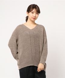 編地切替ゆるニット