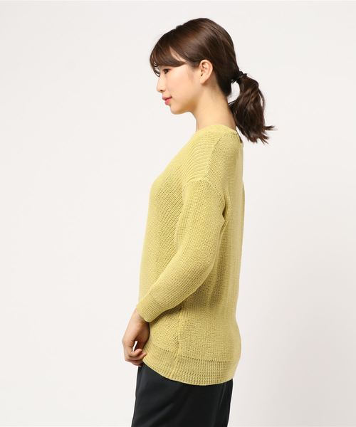 GeeRA(ジーラ)の「編地切替ゆるニット(ニット/セーター・レディース・モカ/ネイビー/イエロー/ベージュ・SMALL/LARGE/X-LARGE/MEDIUM)」の6枚目の写真