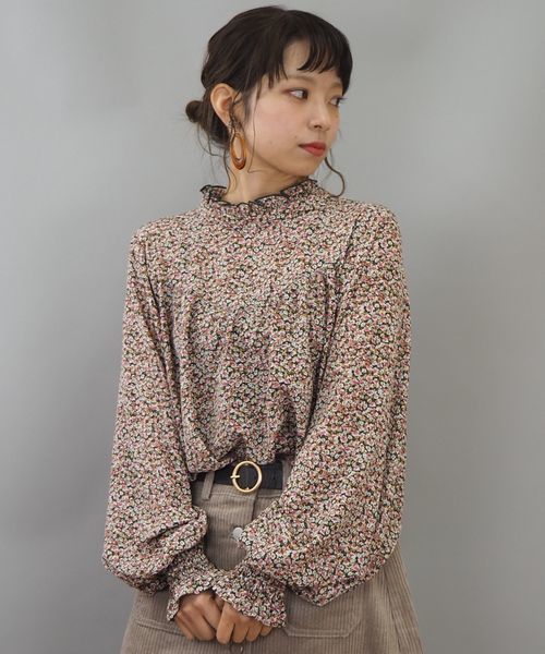 tiptop（ティップトップ）の「プチハイネックブラウス（シャツ/ブラウス・レディース・ブラック/オフホワイト/グリーン/ダークグレー/ホワイト系その他/キナリ/ブラウン/ブルー・FREE）」の7枚目の写真