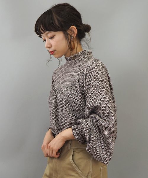 tiptop（ティップトップ）の「プチハイネックブラウス（シャツ/ブラウス・レディース・ブラック/オフホワイト/グリーン/ダークグレー/ホワイト系その他/キナリ/ブラウン/ブルー・FREE）」の9枚目の写真