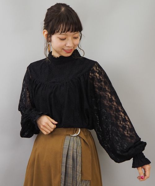 tiptop（ティップトップ）の「プチハイネックブラウス（シャツ/ブラウス・レディース・ブラック/オフホワイト/グリーン/ダークグレー/ホワイト系その他/キナリ/ブラウン/ブルー・FREE）」の21枚目の写真