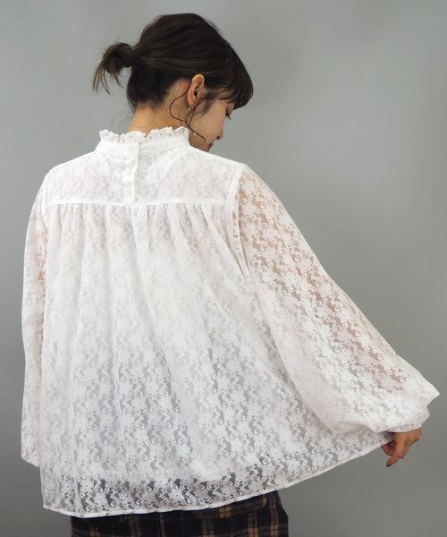 tiptop（ティップトップ）の「プチハイネックブラウス（シャツ/ブラウス・レディース・ブラック/オフホワイト/グリーン/ダークグレー/ホワイト系その他/キナリ/ブラウン/ブルー・FREE）」の19枚目の写真