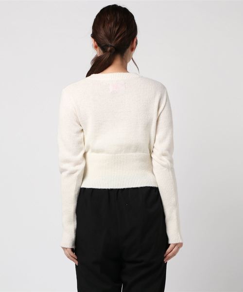 Lepidos（レピドス）の「Lepidos レピドス / Lepi FITTED KNIT TOP フィットニットソー セーター（ニット/セーター・レディース・マスタード/ホワイト・OS）」の3枚目の写真