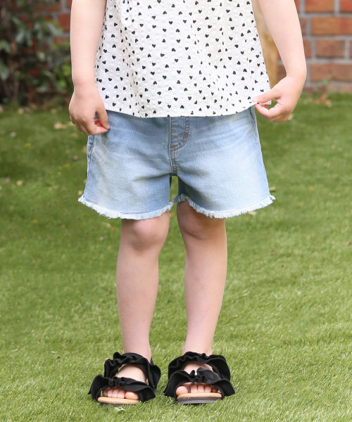 GLOBAL WORK（グローバルワーク）の「【キッズ】デニムコンパクトショーツ/821241（その他パンツ・キッズ・ネイビー/ブルー・SMALL/MEDIUM/LARGE/X-LARGE/XX-LARGE）」の2枚目の写真