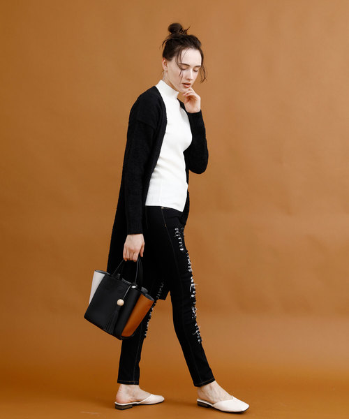 aimoha（アイモハ）の「クラッシュストレッチデニム（デニムパンツ・レディース・ブラック/ブルー/ネイビー/インディゴブルー/ライトブルー・SMALL/MEDIUM/X-SMALL/LARGE/X-LARGE）」の18枚目の写真