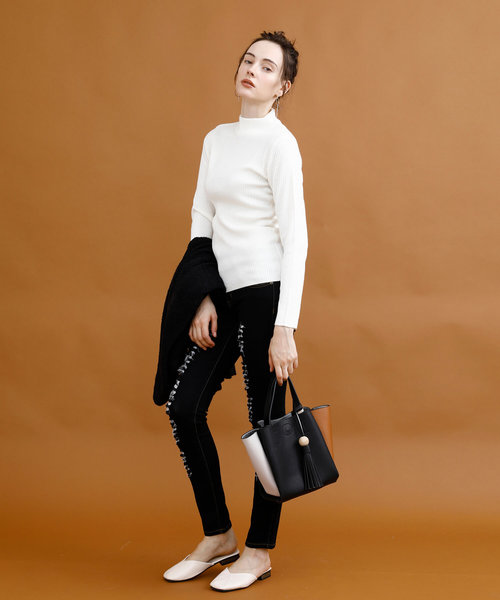 aimoha（アイモハ）の「クラッシュストレッチデニム（デニムパンツ・レディース・ブラック/ブルー/ネイビー/インディゴブルー/ライトブルー・SMALL/MEDIUM/X-SMALL/LARGE/X-LARGE）」の12枚目の写真