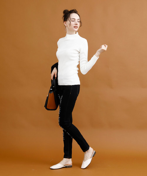 aimoha（アイモハ）の「クラッシュストレッチデニム（デニムパンツ・レディース・ブラック/ブルー/ネイビー/インディゴブルー/ライトブルー・SMALL/MEDIUM/X-SMALL/LARGE/X-LARGE）」の19枚目の写真