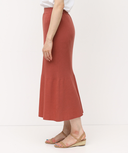 ROPE'（ロペ）の「【ドラマ着用】【セットアップ対応】オーガニックコットンリブニットスカート＊（スカート・レディース・ライトグレー/ライトグリーン/レンガ・38/36）」の14枚目の写真