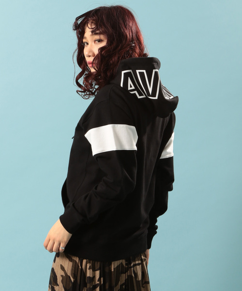 AVIREX（アヴィレックス）の「フードロゴ スウェットパーカー/ HOOD LOGO SWEAT PULL PARKA（パーカー・レディース・ブラック/オフホワイト/エメラルド・FREE）」の3枚目の写真