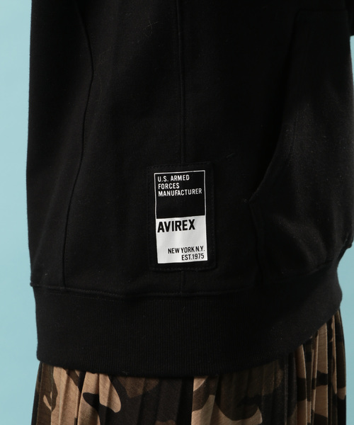AVIREX（アヴィレックス）の「フードロゴ スウェットパーカー/ HOOD LOGO SWEAT PULL PARKA（パーカー・レディース・ブラック/オフホワイト/エメラルド・FREE）」の10枚目の写真