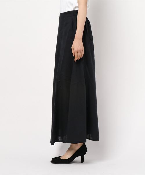 KOBE LETTUCE（コウベレタス）の「リネンタッチスラブマキシ丈フレアスカート（スカート・レディース・ライトベージュ/ベージュ/ブラック/パープル・FREE）」の7枚目の写真