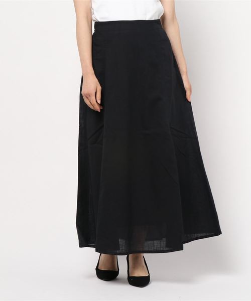 KOBE LETTUCE（コウベレタス）の「リネンタッチスラブマキシ丈フレアスカート（スカート・レディース・ライトベージュ/ベージュ/ブラック/パープル・FREE）」の6枚目の写真