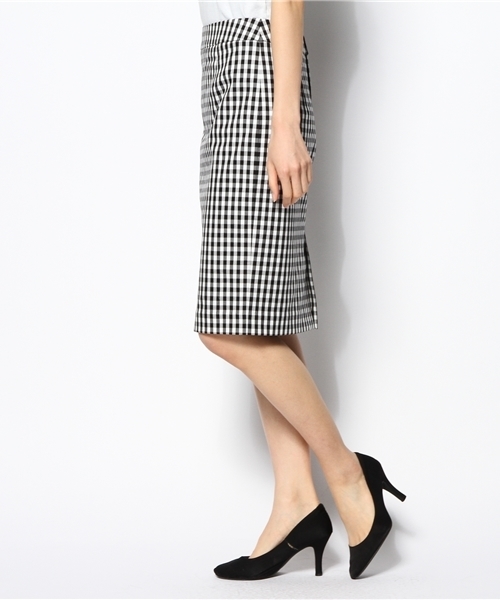 SHIPS for women(シップスフォーウィメン)の「★ギンガムチェック タイトスカート(スカート・レディース・ネイビー/ブラック・36/38)」の4枚目の写真