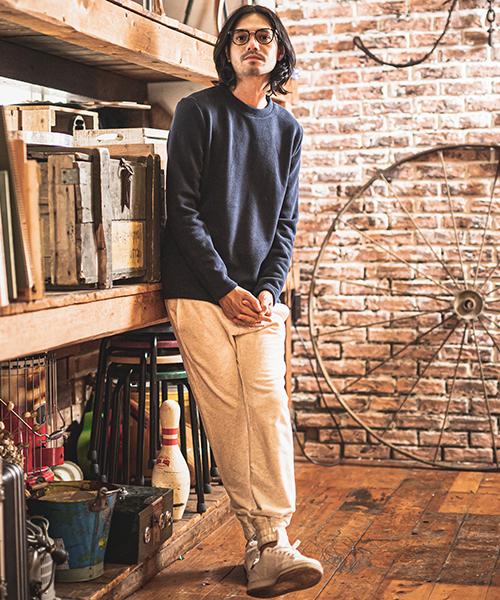 CAMBIO(カンビオ)の「mlt2645-Back Brush Simple Knit sew ニットソー(Tシャツ/カットソー・メンズ・ブラック/グレー/ネイビー/ブラック系その他・S/M/L)」の5枚目の写真