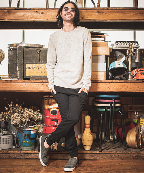 CAMBIO(カンビオ)の「mlt2645-Back Brush Simple Knit sew ニットソー(Tシャツ/カットソー・メンズ・ブラック/グレー/ネイビー/ブラック系その他・S/M/L)」の7枚目の写真
