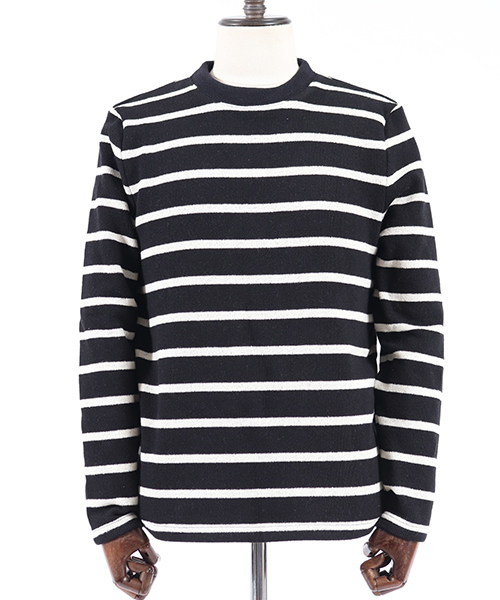 CAMBIO(カンビオ)の「mlt2645-Back Brush Simple Knit sew ニットソー(Tシャツ/カットソー・メンズ・ブラック/グレー/ネイビー/ブラック系その他・S/M/L)」の16枚目の写真