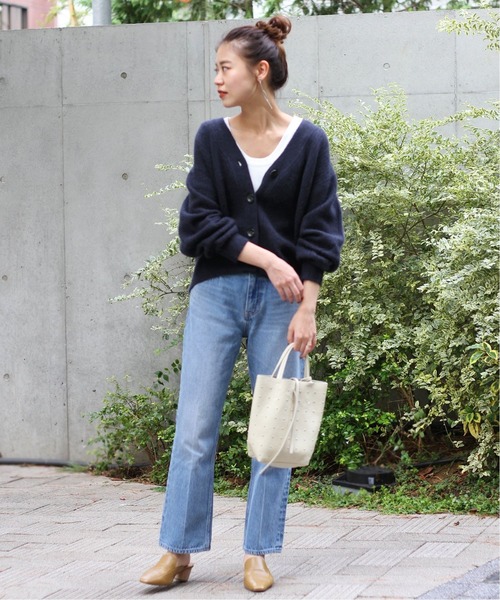 JOURNAL STANDARD relumeヘアリーファーVネックカーディガン JOURNAL STANDARD relume（ジャーナルスタンダード レリューム