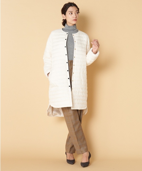 Traditional Weatherwear(トラディショナルウェザーウェア)の「Traditional Weatherwear: ARKLEY LONG インナーダウン(ダウンジャケット/コート・レディース・ブラック/アイボリー/カーキ・34/36)」の10枚目の写真