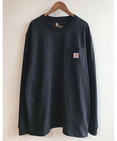 Carhartt（カーハート）の「Carhartt(カーハート) / K126 オーバーサイズ ポケット付き ロンT Long Sleeve Workwear Pocket T-Shirt カットソー USサイズ ロングスリーブTシャツ（Tシャツ/カットソー・メンズ・ヘザーチャコール/ワイン/ブラック/ネイビー/グレー・M/L/XL/XXL/S）」の6枚目の写真