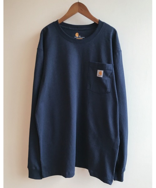 Carhartt（カーハート）の「Carhartt(カーハート) / K126 オーバーサイズ ポケット付き ロンT Long Sleeve Workwear Pocket T-Shirt カットソー USサイズ ロングスリーブTシャツ（Tシャツ/カットソー・メンズ・ヘザーチャコール/ワイン/ブラック/ネイビー/グレー・M/L/XL/XXL/S）」の7枚目の写真