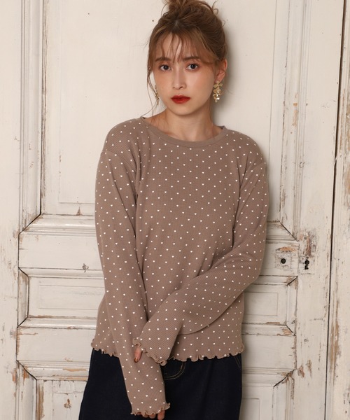 one after another NICE CLAUP(ワンアフターアナザーナイスクラップ)の「サーマルロングスリーブTシャツ (パック入り)(Tシャツ/カットソー・レディース・ホワイト/アイボリー/モカ/ホワイト系その他・FREE)」の4枚目の写真