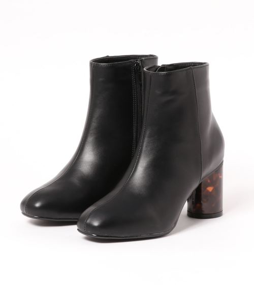 KOBE LETTUCE（コウベレタス）の「スクエアトゥサークルヒールショートブーツ（ブーツ・レディース・ブラック/モカ/ブラック系その他/キャメル・LL/M/L/S）」の7枚目の写真