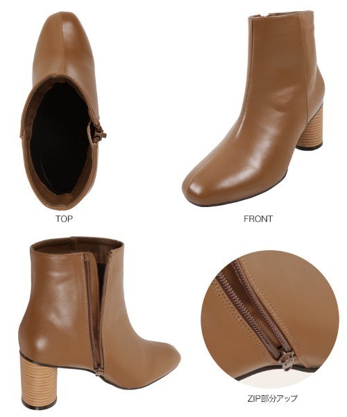 KOBE LETTUCE（コウベレタス）の「スクエアトゥサークルヒールショートブーツ（ブーツ・レディース・ブラック/モカ/ブラック系その他/キャメル・LL/M/L/S）」の11枚目の写真