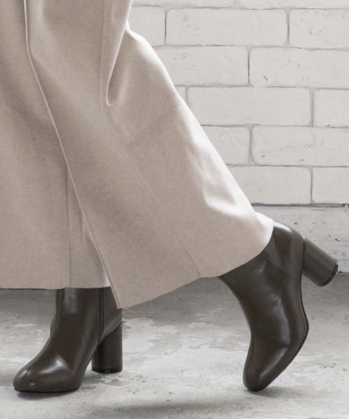 KOBE LETTUCE（コウベレタス）の「スクエアトゥサークルヒールショートブーツ（ブーツ・レディース・ブラック/モカ/ブラック系その他/キャメル・LL/M/L/S）」の8枚目の写真