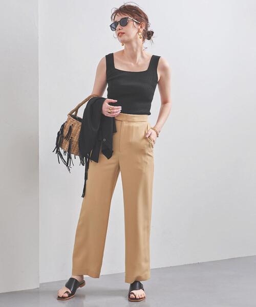 UNITED ARROWS（ユナイテッドアローズ）の「UBCB RY/N リブ キャミソール†◆（タンクトップ・レディース・ブラック/ホワイト/ダークブラウン・FREE）」の3枚目の写真