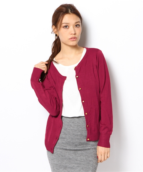 DISCOAT（ディスコート）の「【Discoat】マルチ釦カーディガン（カーディガン/ボレロ・レディース・グレー/ボルドー/ダークグリーン/ネイビー/ブルー系その他/ダークブルー/ワインレッド/ベージュ系その他/ピンク・ﾌﾘ-）」の9枚目の写真