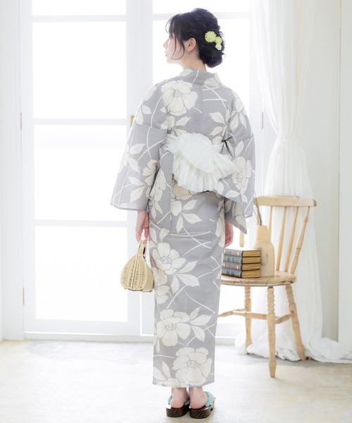 kimonomachi（キモノマチ）の「異素材MIX 編み籠バッグ 浴衣 バッグ　和装小物（かごバッグ・レディース・ベージュ/ネイビー×ホワイト/ネイビー系/ネイビー・ONE SIZE）」の9枚目の写真