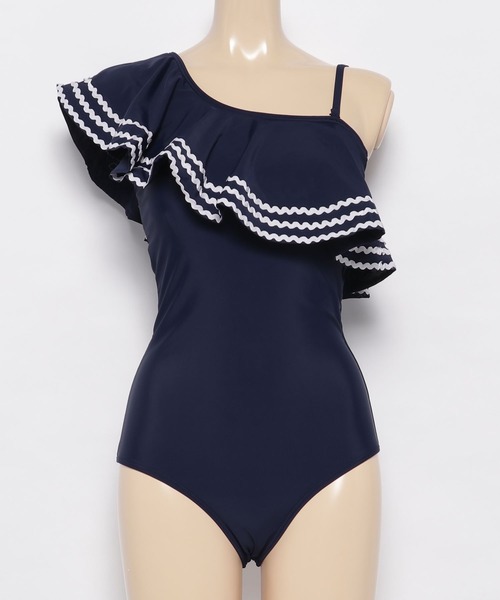 フリルデザインワンピース水着（水着）｜Lace Ladies（レース