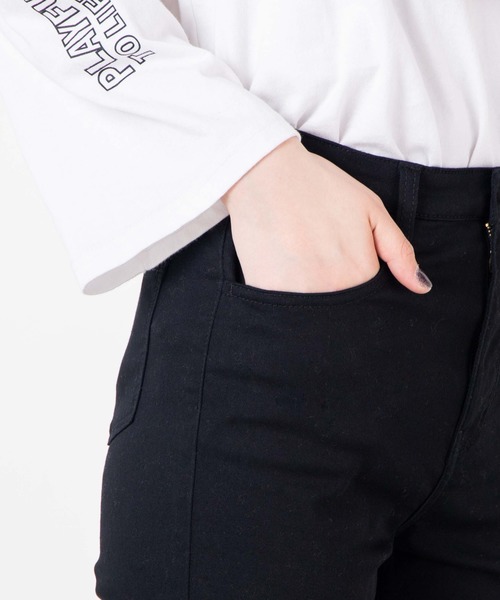 WEGO（ウィゴー）の「WEGO/ハーフスキニーパンツ（チノパンツ・レディース・ブラック・FREE）」の5枚目の写真