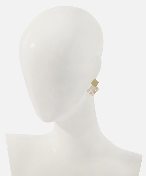 AZUL by moussy（アズールバイマウジー）の「SQUARE ACRYL EARRINGS/スクエアアクリルピアス（ピアス（両耳用）・レディース・ホワイト系その他/ブラック系その他/イエロー系その他・FREE）」の8枚目の写真