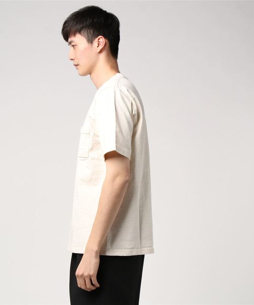 Jackman(ジャックマン)の「JACKMAN / ジャックマン 度詰めTシャツ DOTSUME TEE(Tシャツ/カットソー・メンズ・チャコールグレー/ホワイト/ナチュラル/ブルー/サックスブルー・M/L/XL)」の6枚目の写真