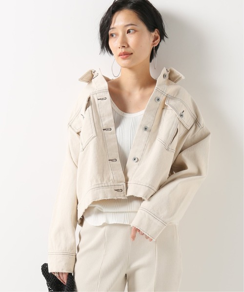 JW カツラギ配色ステッチ ブルゾン