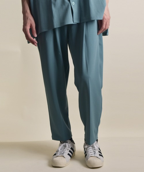 VIBGYOR（ヴィブジョー）の「VIBGYOR Select/梨地ジャージテーパード(BL)（スラックス・メンズ・ネイビー/ブラウン/ライトベージュ/ブラック/ミント/ブルー/グレイッシュベージュ・MEDIUM/LARGE）」の5枚目の写真