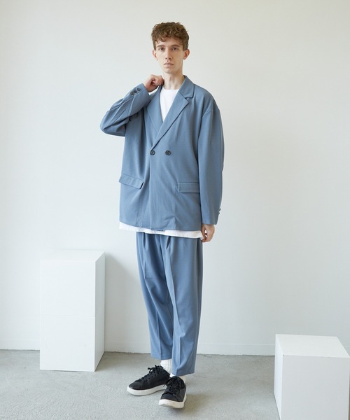 VIBGYOR（ヴィブジョー）の「VIBGYOR Select/梨地ジャージテーパード(BL)（スラックス・メンズ・ネイビー/ブラウン/ライトベージュ/ブラック/ミント/ブルー/グレイッシュベージュ・MEDIUM/LARGE）」の19枚目の写真