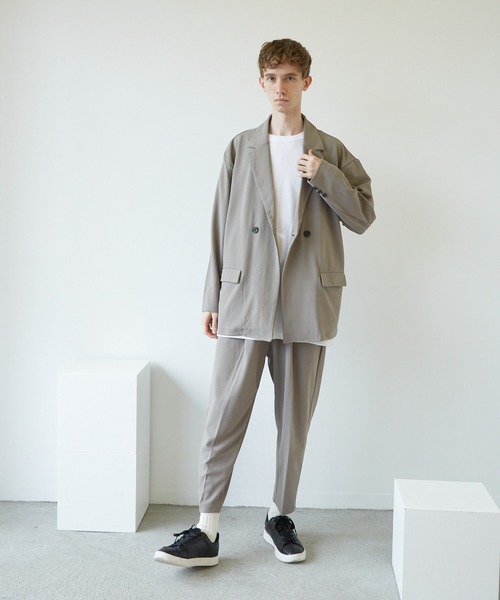 VIBGYOR（ヴィブジョー）の「VIBGYOR Select/梨地ジャージテーパード(BL)（スラックス・メンズ・ネイビー/ブラウン/ライトベージュ/ブラック/ミント/ブルー/グレイッシュベージュ・MEDIUM/LARGE）」の18枚目の写真