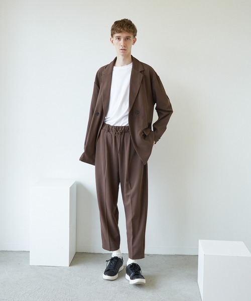 VIBGYOR（ヴィブジョー）の「VIBGYOR Select/梨地ジャージテーパード(BL)（スラックス・メンズ・ネイビー/ブラウン/ライトベージュ/ブラック/ミント/ブルー/グレイッシュベージュ・MEDIUM/LARGE）」の14枚目の写真