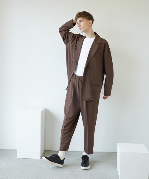 VIBGYOR（ヴィブジョー）の「VIBGYOR Select/梨地ジャージテーパード(BL)（スラックス・メンズ・ネイビー/ブラウン/ライトベージュ/ブラック/ミント/ブルー/グレイッシュベージュ・MEDIUM/LARGE）」の13枚目の写真