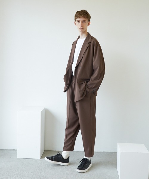 VIBGYOR（ヴィブジョー）の「VIBGYOR Select/梨地ジャージテーパード(BL)（スラックス・メンズ・ネイビー/ブラウン/ライトベージュ/ブラック/ミント/ブルー/グレイッシュベージュ・MEDIUM/LARGE）」の11枚目の写真