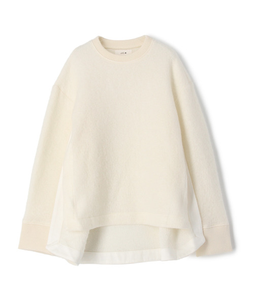 J.C.M（ジェーシーエム）の「J.C.M / サイドスリットAラインプルオーバー（Tシャツ/カットソー・レディース・ホワイト/ブラック・38）」の2枚目の写真
