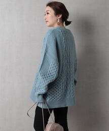 FREAK'S STORE | 【WEB限定】パッチワークケーブルニット (ボリューム袖)(ニット/セーター)
