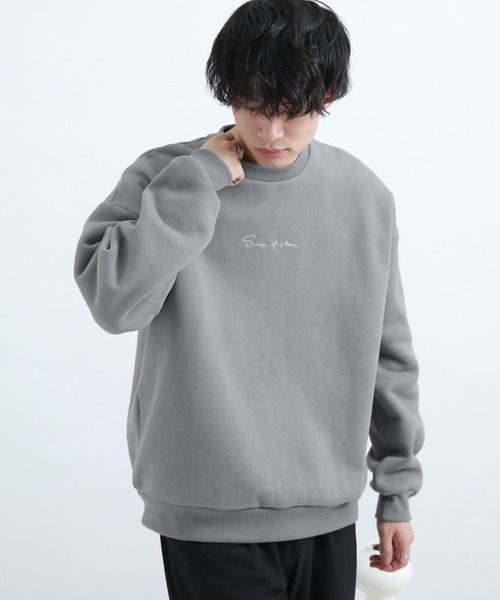 SENSE OF PLACE by URBAN RESEARCH（センスオブプレイスバイアーバンリサーチ）の「シシュウヘビーウエイトスウェットシャツ（スウェット・メンズ・チャコールグレー/ブルー/アイボリー/ミント/ベージュ・LARGE/MEDIUM）」の8枚目の写真