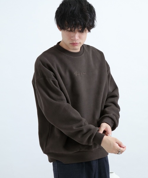 SENSE OF PLACE by URBAN RESEARCH（センスオブプレイスバイアーバンリサーチ）の「シシュウヘビーウエイトスウェットシャツ（スウェット・メンズ・チャコールグレー/ブルー/アイボリー/ミント/ベージュ・LARGE/MEDIUM）」の6枚目の写真